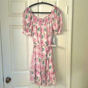 NWT Floral smocked puff-sleeve Draper James RSVP dress- Size M